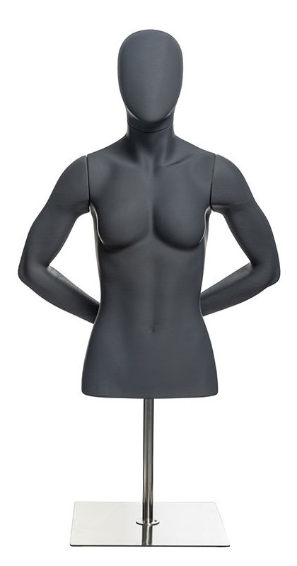 Busto mujer, brazos atras. Cabeza minimalista.